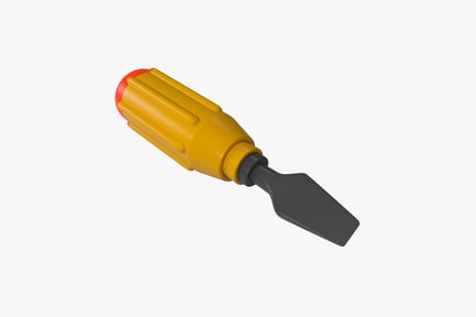 Preview: Screwdriver with textured cylindrical handle and tip