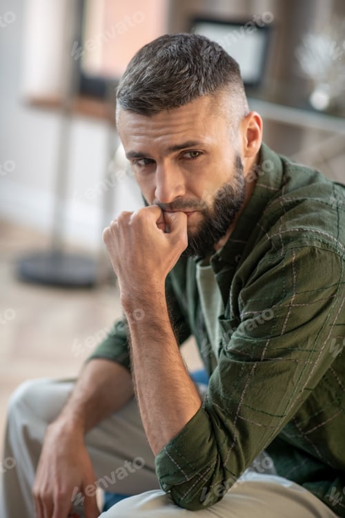 Preview: Man feeling stressful before talking to psychologist