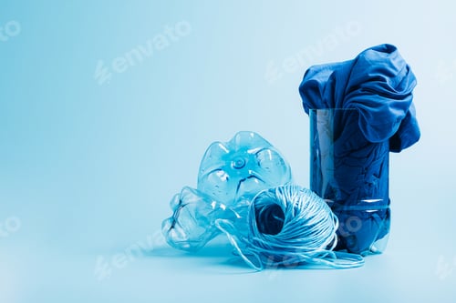 Preview: Polyester fiber synthetic fabrics eco-friendly textile recycled recyclable plastic bottles