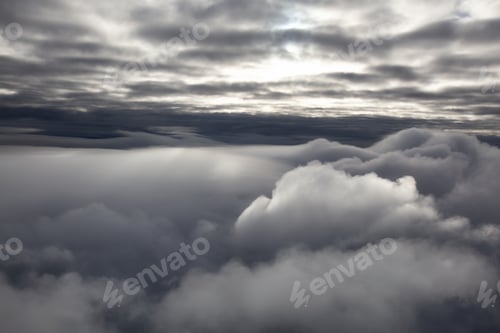 Preview: Aerial cloudscape view of the puffy clouds