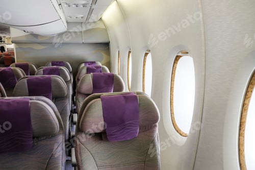 Preview: Window seats of an airplane cabin