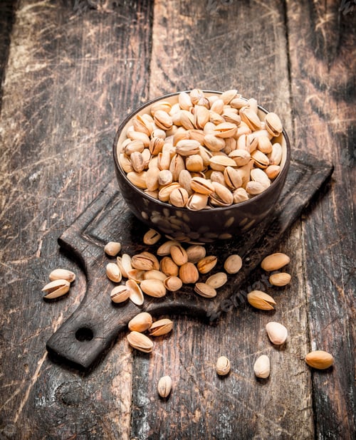 Preview: pistachios in a bowl on the Board.