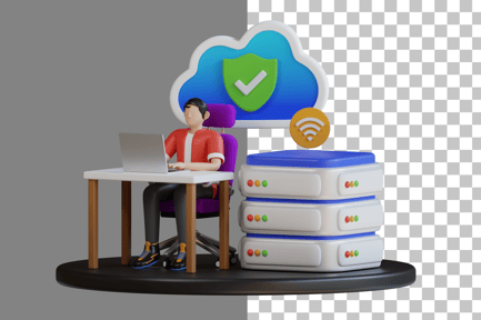 Preview: Cloud Hosting 3D Illustration
