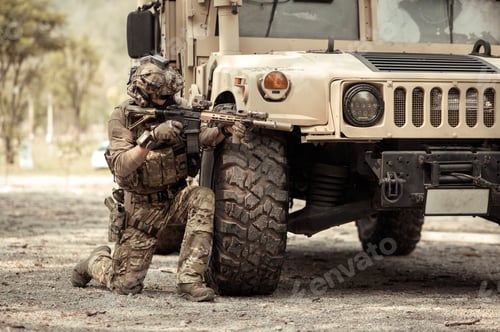 Preview: Army operation in the forest with armored vehicle
