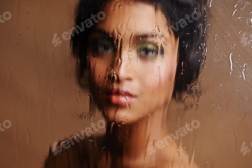 Preview: Shes an all-natural girl. Studio shot of a beautiful young woman against a brown background.