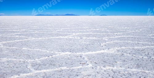 Preview: Scenery view of wild nature salt flat with mountains, scenic backgrounds