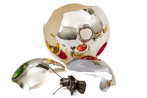 Preview: Broken Christmas ball, isolated on a white background