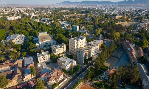 Preview: Aerial view of the cityscape of Nicosia, the capital city of Cyprus