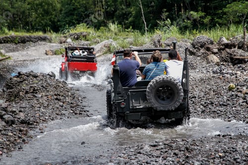 Preview: Tourist jeep at Merapi lava tour, Yogyakarta, Indonesia