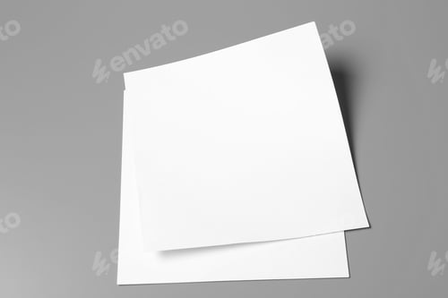 Preview: Blank paper sheets for brochure on grey background. Mock up