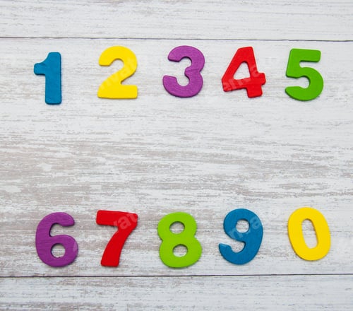Preview: colorful wooden numbers