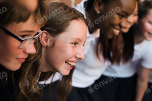 Preview: Group of students friends together smiling happiness