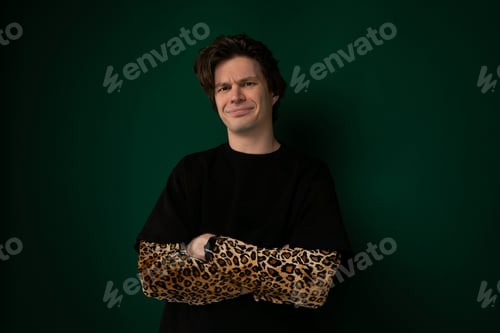 Preview: Man in Black Shirt Poses for Picture