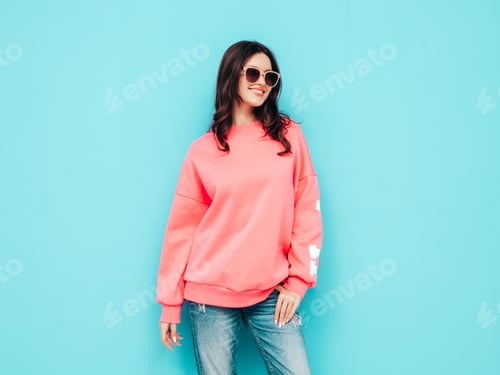Preview: Young beautiful model posing in studio