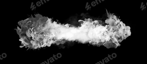 Preview: White smoke and colors blot on Black. Abstract background.