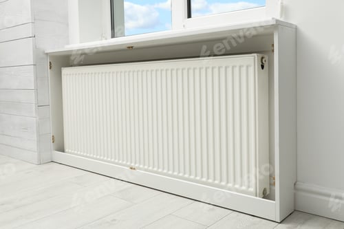 Preview: Modern radiator at home. Central heating system