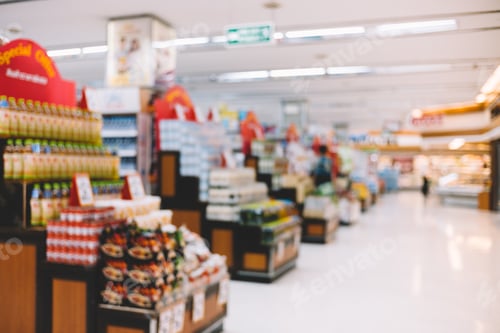 Preview: Blur background of supermarket in confectionery section