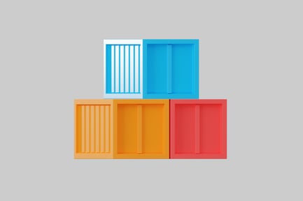 Preview: Colorful shipping container boxes collection