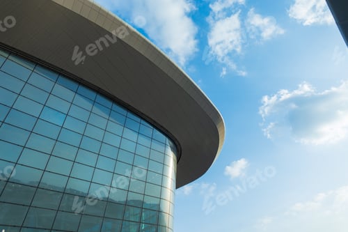 Preview: Airport building with glass and lines in Abu Dhabi, UAE