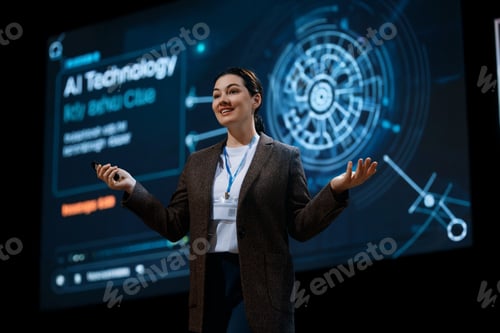 Preview: woman is speaking about technologies
