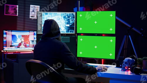 Preview: Rogue computer scientist uses AI and green screen PC to develop malware.