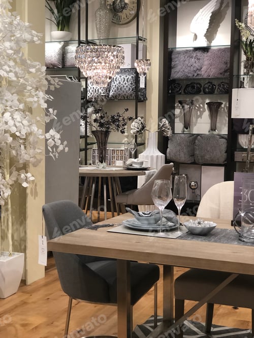 Preview: Showroom of furniture displayed at a furniture store in the mall.