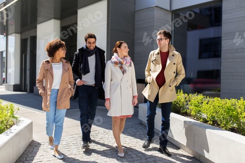 Preview: international group of people on city street