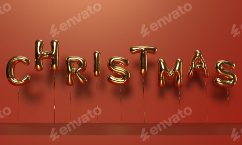 Preview: Balloon christmas golden text font calligraphy symbol decoration ornament merry christmas twenty
