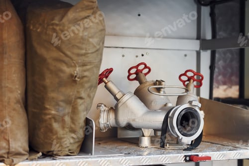 Preview: Close up view of firefighter's equipment that is inside of the truck