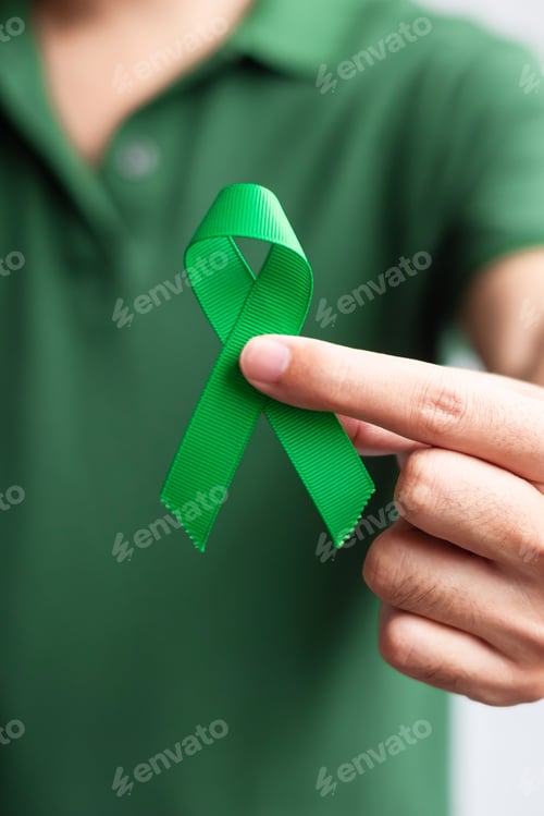 Preview: green Ribbon for Liver, Gallbladders, bile duct, cervical, kidney Cancer