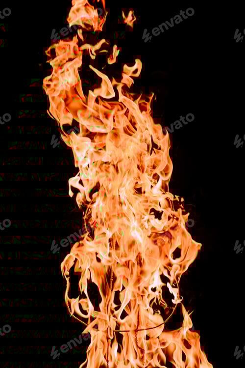 Preview: close up view of burning dollar sign isolated on black