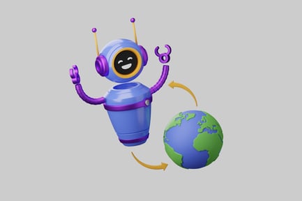 Preview: Happy robot and earth