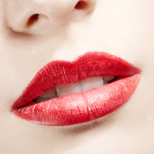 Preview: Close Up Portrait Of Young Woman'S Lips Zone Make Up