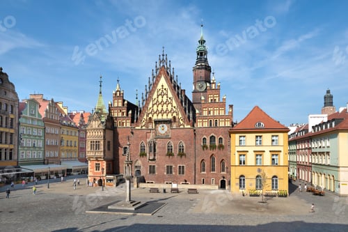 Preview: Gothic facade of historic Town Hall of Wroclaw