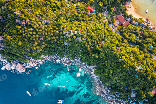 Preview: tropical island and sea view form above