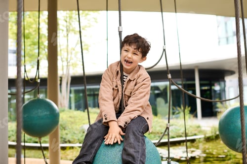 Preview: Joyful childhood moments in autumn at a playful outdoor space