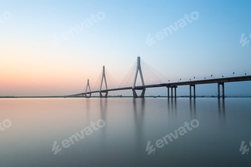 Preview: three towers of cable-stayed bridge