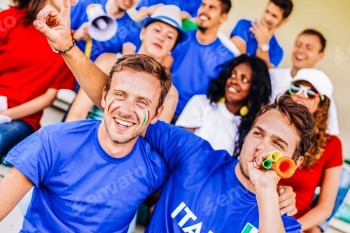 Preview: Supporters from Italy at stadium watching the match