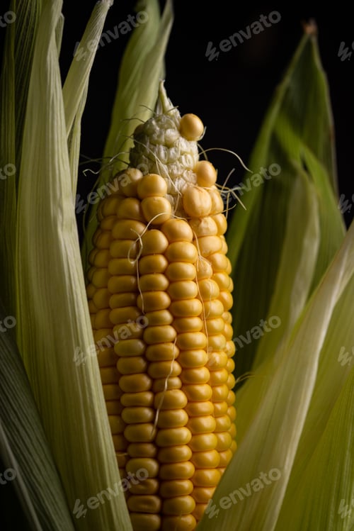Preview: Raw ripe corn. Dark style