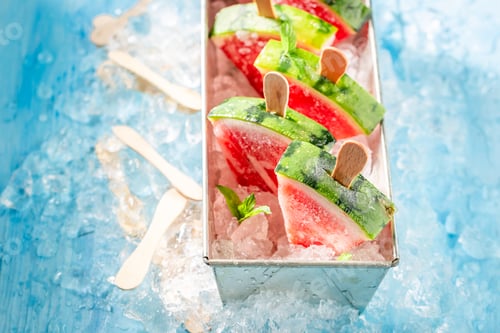 Preview: Homemade watermelon ice cream on a stick