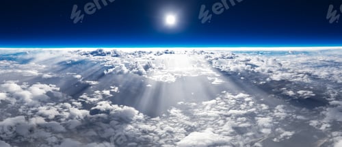 Preview: Stunning 3D Rendering of Sunlight Breaking Through Cloud Layer in Sky