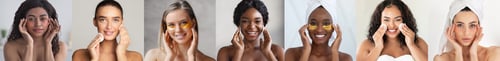Preview: Beauty Routine. Diverse beautiful women making skincare treatments at home