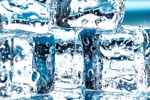 Preview: ice cubes on blue background