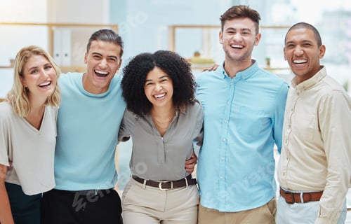 Preview: Diversity, teamwork and support with business people, corporate workers and company employees happy