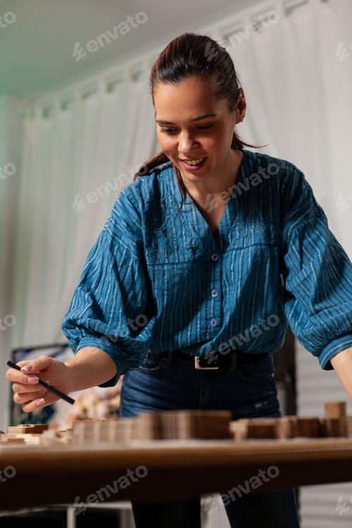 Preview: Portrait of architect designer doing construction work