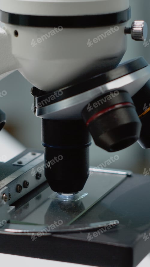 Preview: Biochemistry microscope in scientific laboratory at clinic