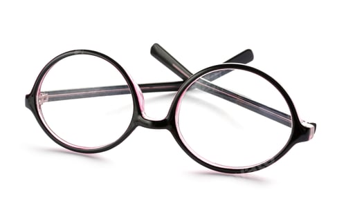 Preview: Glasses with corrective lenses on white background. Vision problem