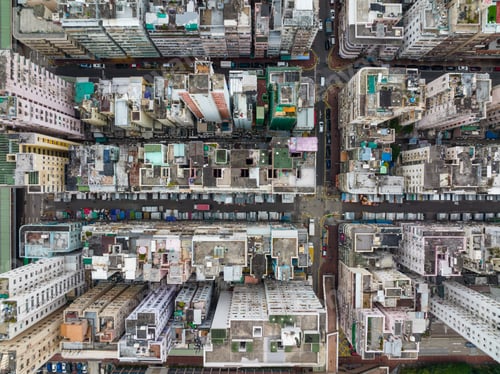 Preview: Mong Kok, Hong Kong, 18 January 2022: Top view of Hong Kong city