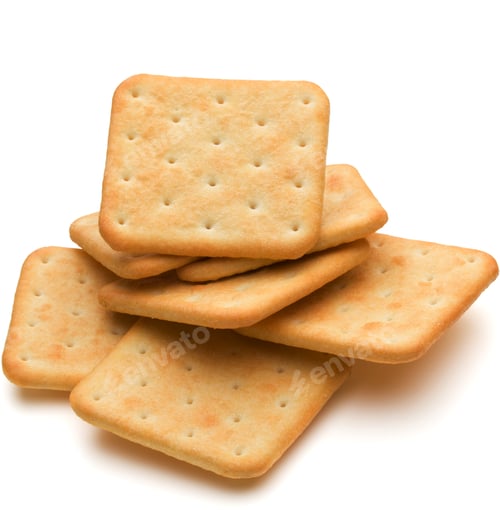 Preview: Dry cracker cookies isolated on white background cutout