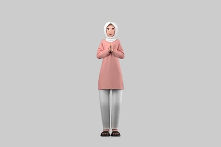 Preview: Welcoming muslim woman with hijab